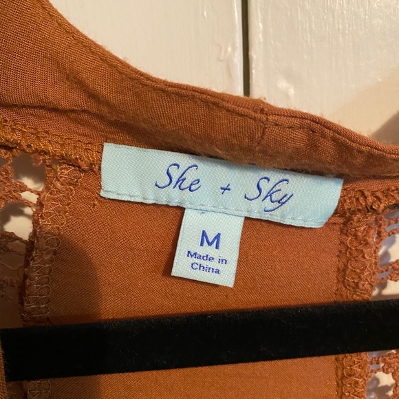 Burnt Orange Earthy Light Boho Coverup - Picture 3 of 3